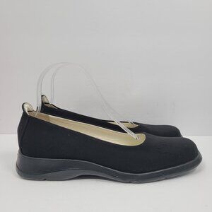 Salvatore Ferragamo Sport Women's Black Nero Leather Slip On Flats US Size 9.5